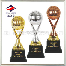 Colourful trophy football plating golden trophy